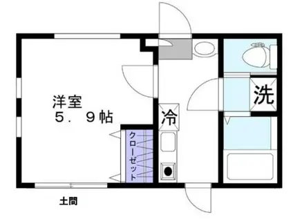 アルカサール武蔵新城(1K/1階)の間取り写真