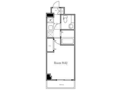 メゾン・ド・ヴィレ恵比寿(1K/6階)の間取り写真