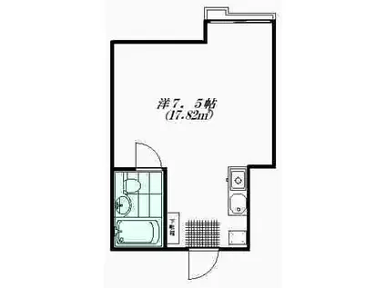 麻布台マンション(ワンルーム/7階)の間取り写真