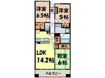 SS.FLAT桜山(3LDK/10階)の間取り写真