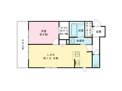  上小田中3丁目メゾン(1LDK/3階)の間取り写真