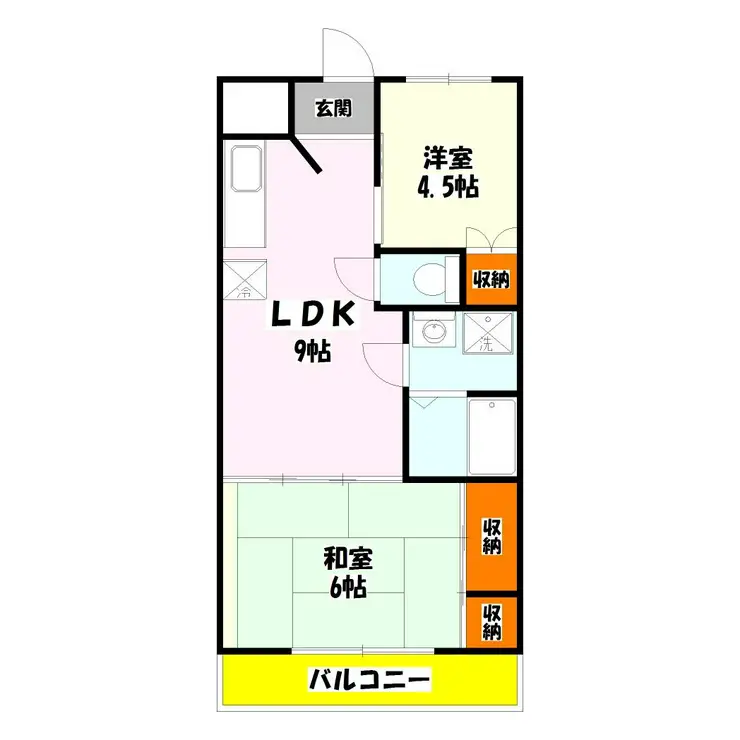 コーポオークラ 3階階 間取り