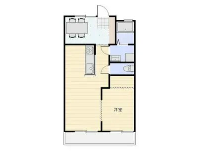 ラトゥール林道(1LDK/4階)の間取り写真