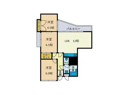 本厚木エグゼクティブマンション(3LDK/1階)の間取り写真