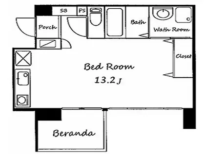 ラ・ベリーザ南今宿(ワンルーム/2階)の間取り写真