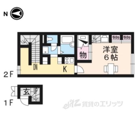 レオパレスパストラーレ(1K/2階)の間取り写真