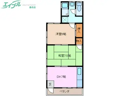 コーポ筒尾(2DK/2階)の間取り写真