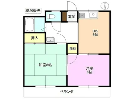 千曲グリーンハイツ(2DK/3階)の間取り写真