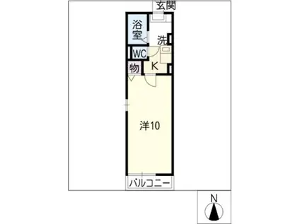 Mグラヴィス(1K/2階)の間取り写真