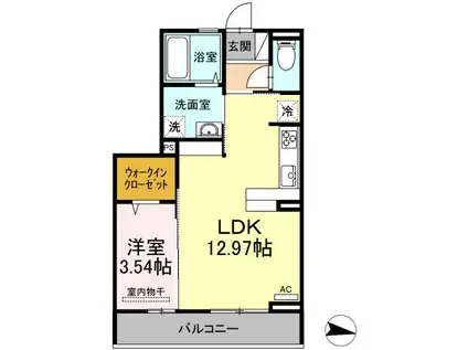 ADELE八戸溝(1LDK/2階)の間取り写真