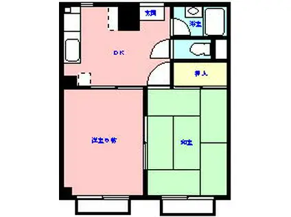 マンション・ハイアット(2DK/3階)の間取り写真