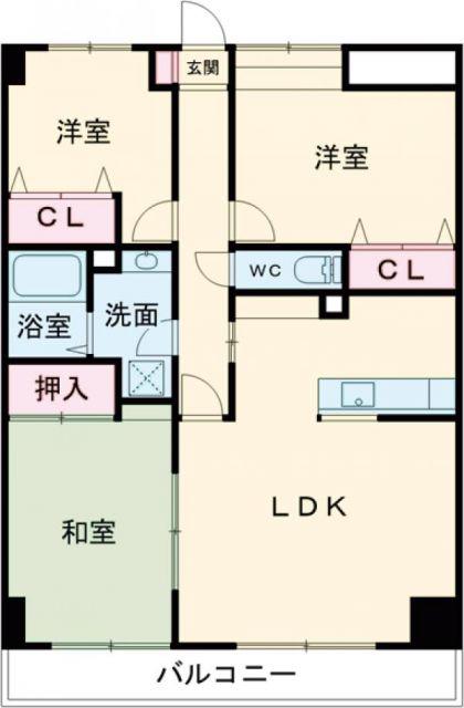 ロータスハウス(3LDK/1階)の間取り写真