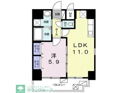 木場ビクトリーマンション(1LDK/3階)の間取り写真