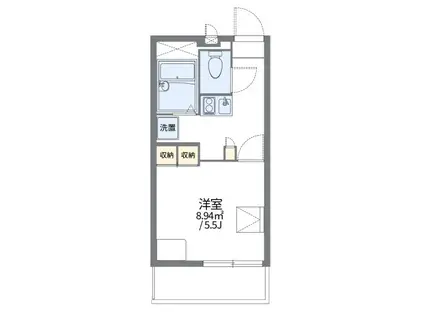 レオパレス新在家(1K/3階)の間取り写真