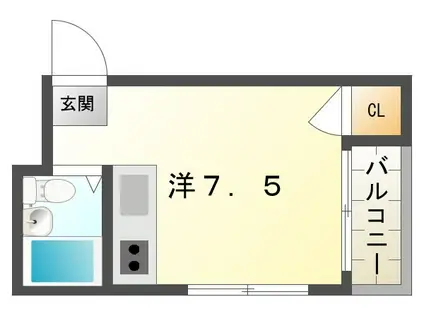 ロータリーマンション藤田町(ワンルーム/1階)の間取り写真