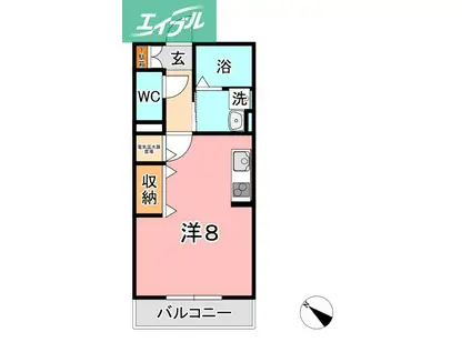 コンフォート高山(ワンルーム/1階)の間取り写真