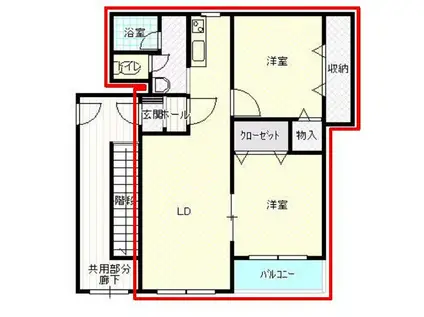 スワンプロムナード I(2LDK/3階)の間取り写真