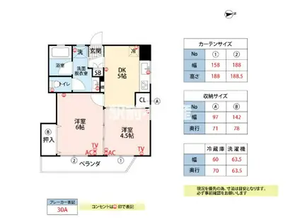 MJ武雄レジデンス(2DK/4階)の間取り写真