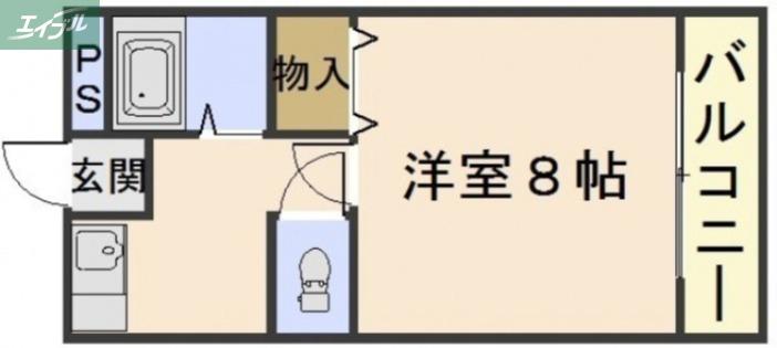 ファンテイル青江(1K/1階)の間取り写真