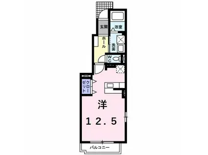 マーベラスヒルズII(ワンルーム/1階)の間取り写真
