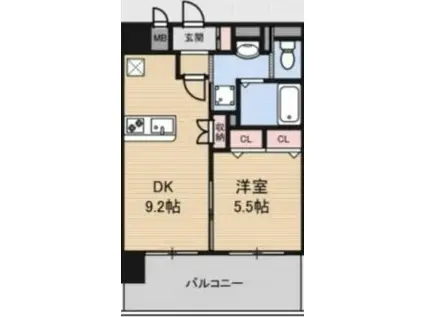 LUXE新大阪Ⅱ(1LDK/4階)の間取り写真