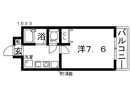 スタンドアップ古市(1K/4階)の間取り写真