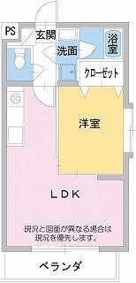 グレイス広見(1LDK/1階)の間取り写真