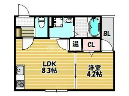 LUNALIA(1LDK/3階)の間取り写真