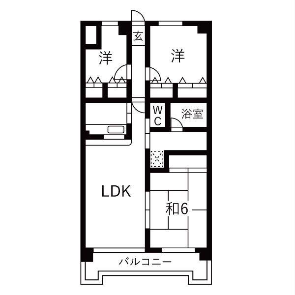 エストワン(3LDK/2階)の間取り写真