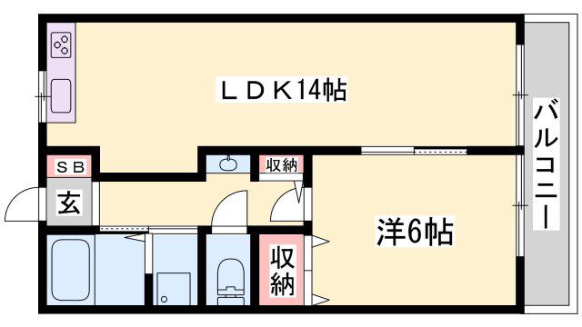 コーポ益三(1LDK/1階)の間取り写真