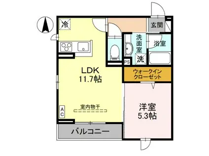 D-GRANDE常盤町(1LDK/3階)の間取り写真