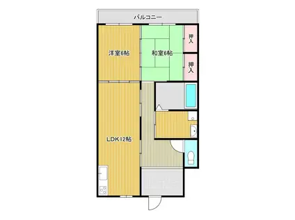 サニーパレスウエノ(2LDK/2階)の間取り写真