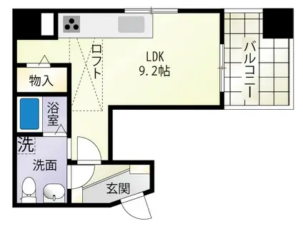 GIFT(ワンルーム/4階)の間取り写真