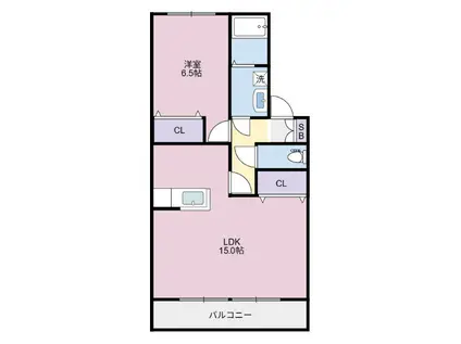 サンハウス SSJ(1LDK/2階)の間取り写真