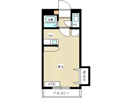 リバーハイツ(1K/2階)の間取り写真