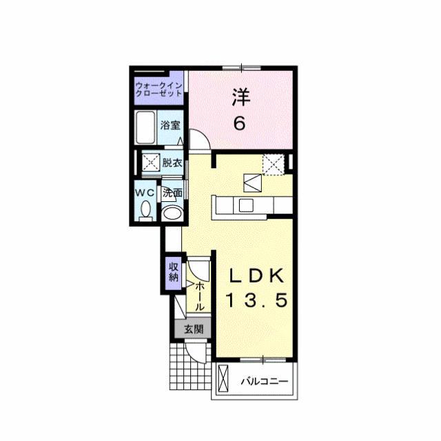 ラフレシールII(1LDK/1階)の間取り写真