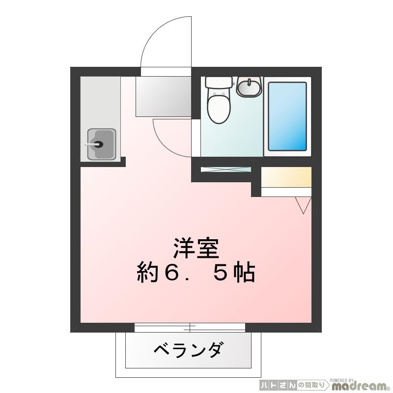 シティハイムU(ワンルーム/2階)の間取り写真