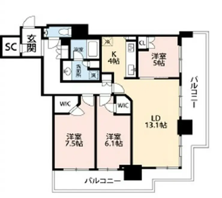 ベイクレストタワー 8階階 間取り