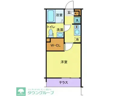 ラフィーナー松戸(1K/1階)の間取り写真