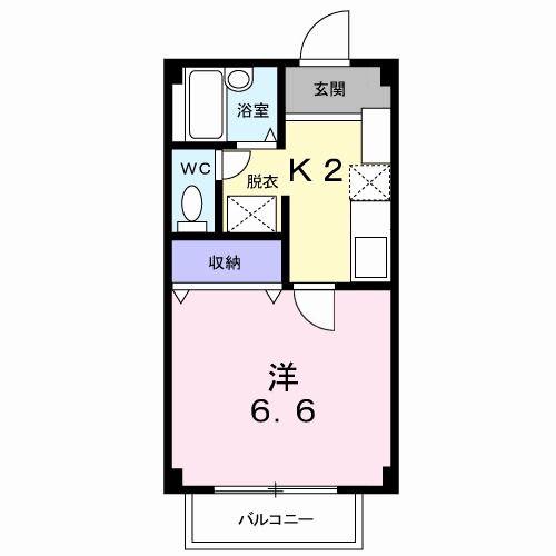 コーポラスさつき(1K/2階)の間取り写真