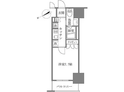 PROUD FLAT浅草駒形(1K/7階)の間取り写真