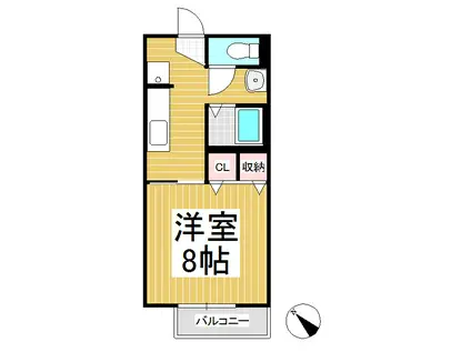 サープラスエスポワール(1K/1階)の間取り写真