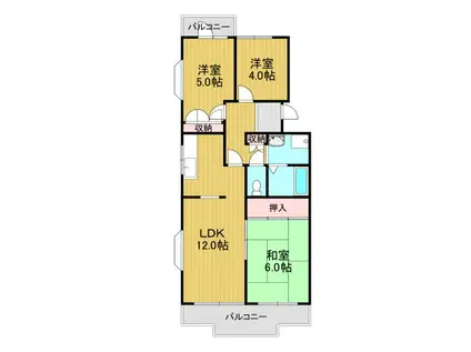 グリーンヒル小金台(3LDK/2階)の間取り写真