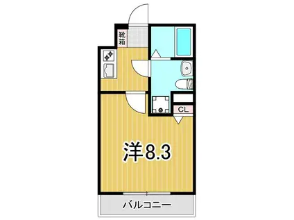 ベルシードα綾瀬(1K/4階)の間取り写真