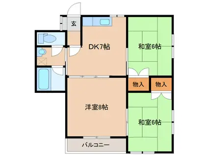 ファミリーコーポ館の内・2(3DK/2階)の間取り写真