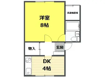 くすのき五番館(1DK/2階)の間取り写真