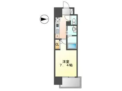 リバーコート砂田橋I(1K/13階)の間取り写真