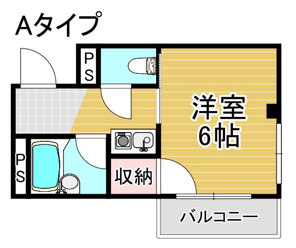 ニューパレス北加賀屋(1K/4階)の間取り写真