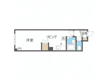 プロビデンス平岸(ワンルーム/3階)の間取り写真