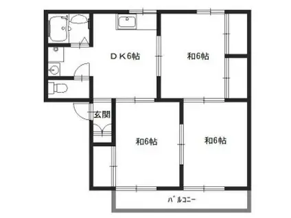 ハイネス北平野(3DK/1階)の間取り写真